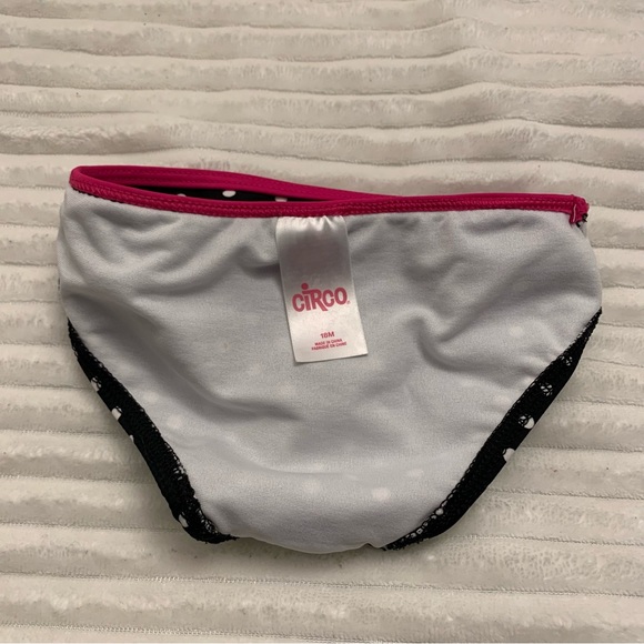 Baby Girl’s 18M Black Polka Dot Hot Pink Trim Takini 2-PC Swimsuit Tiered Top EC - Picture 13 of 14